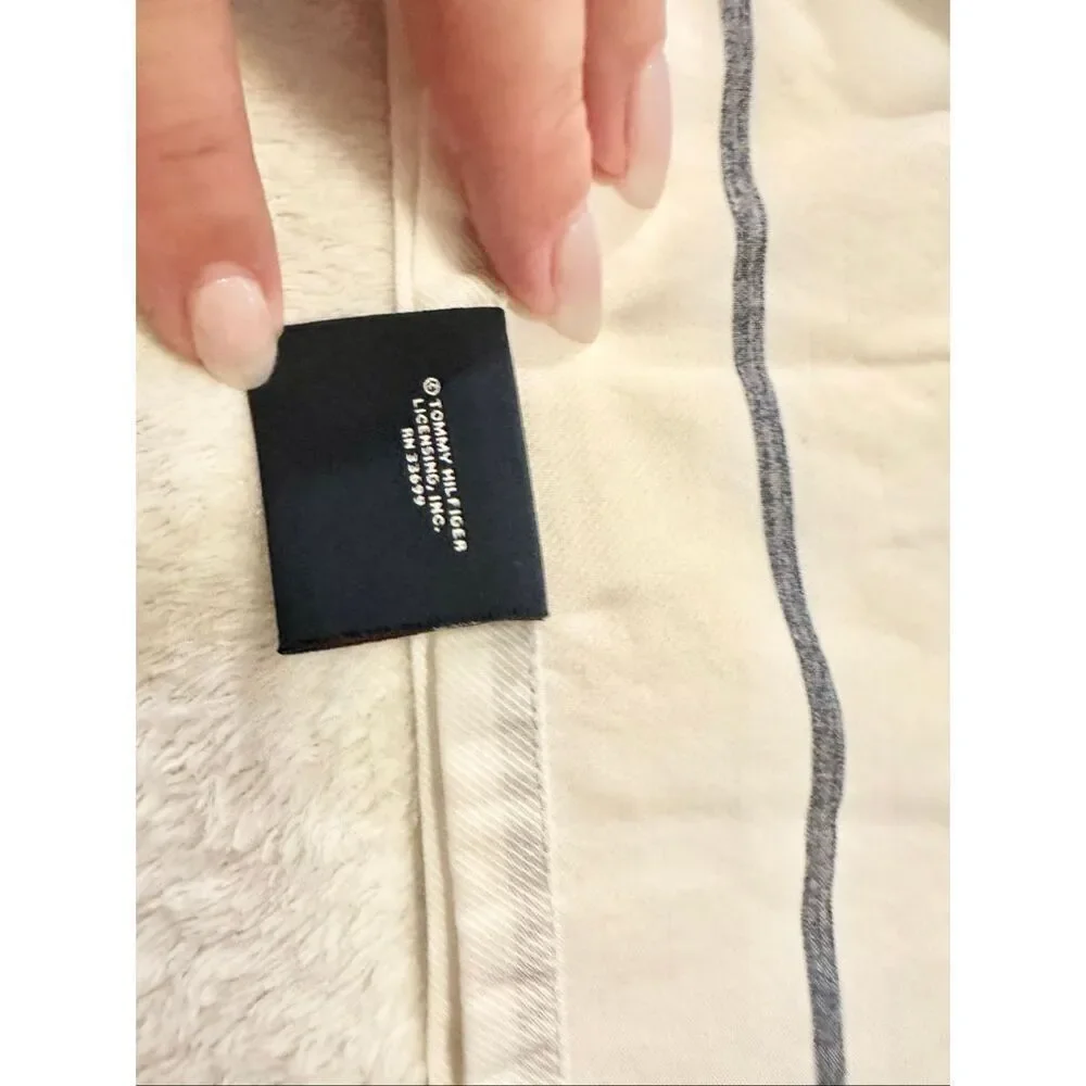 Tommy Hilfiger blue and white stripe bedsheet - full bed size